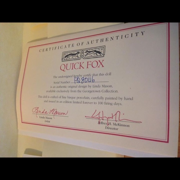 NEW Georgetown Collection Doll “Quick Fox”, RARE! - Picture 5 of 6